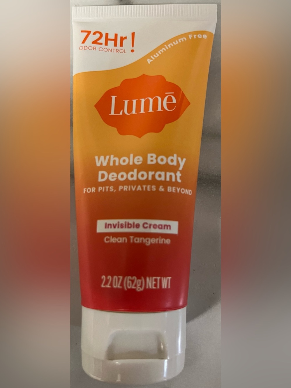Lime Clean Tangerine Invisible Cream Whole Body Deodorant - Orange NEW